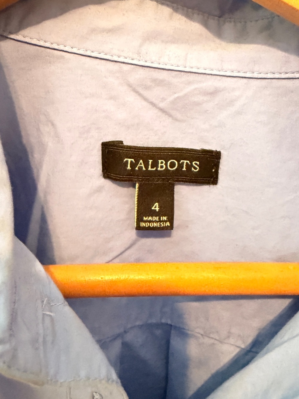 TALBOT Blue Women's Button Pullover Shirt size 4 - Picture 3 of 8